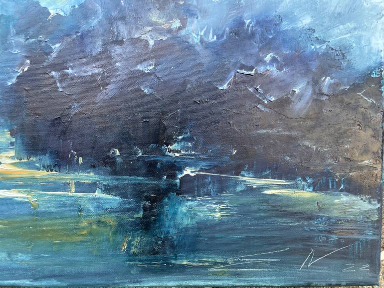 Original Abstract Expressionism Landscape Painting by Natalia Esanu