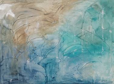 Original Abstract Beach Paintings by Sunday L