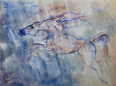 Print of Abstract Horse Paintings by Sunday L