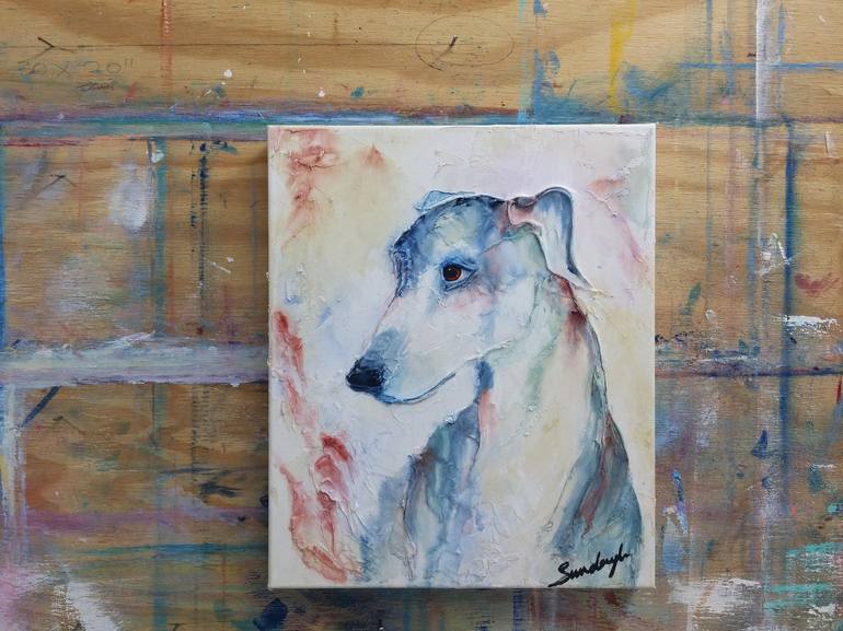 Original Dogs Painting by Sunday L