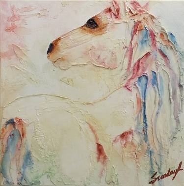 Original Expressionism Horse Paintings by Sunday L