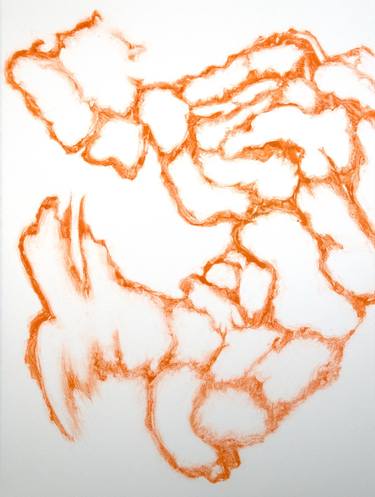 Monotype in Yellow Ochre and Pyrrolle Orange - Limited Edition 1 of 1 thumb