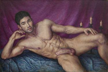 Original Figurative Erotic Paintings by Julian Hsiung