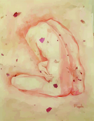 Print of Figurative Nude Paintings by Paola Tejeda