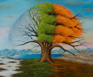 Print of Seasons Paintings by Jiri Janulik