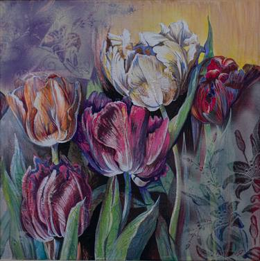 Print of Realism Floral Paintings by Yaroslava Popovych