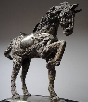 Copy of "Horse warrior 2" dim: 38x41x10cm material: modelling mass(das masa),metal,grout thumb