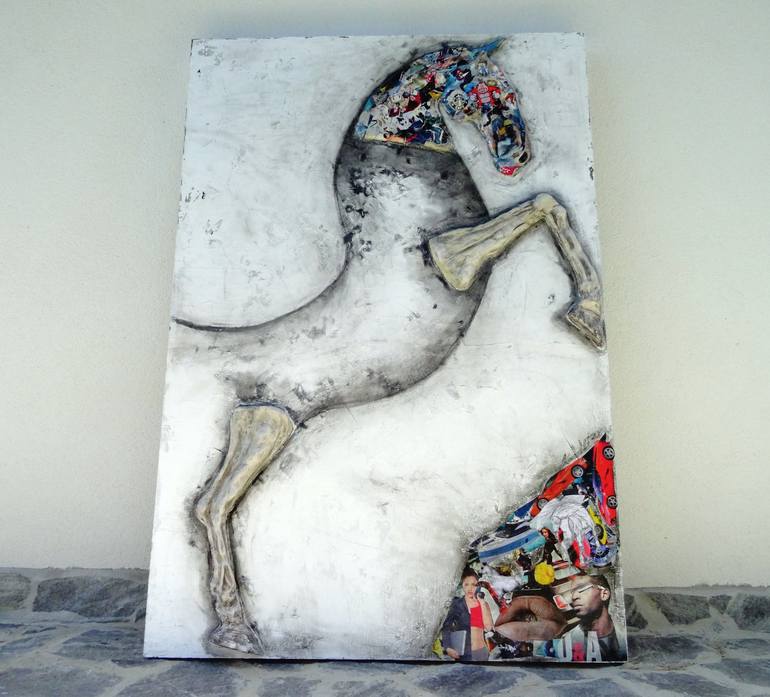 Original Abstract Horse Sculpture by Mateo Kos