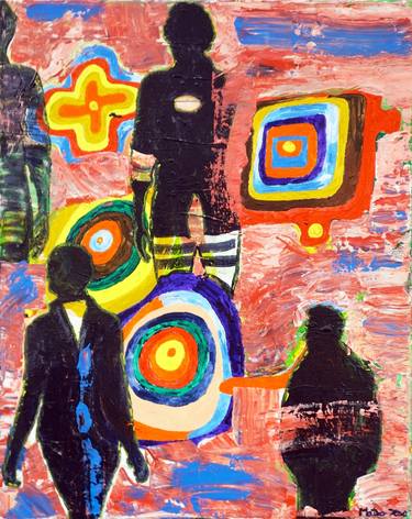 Print of Abstract People Paintings by Mateo Kos