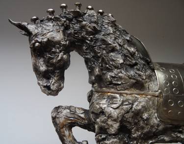 "Horse warrior 3" dim: 38x41x10cm material: modelling mass(das masa),metal,grout thumb