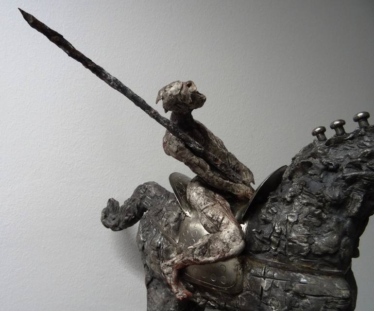 "Horse warrior" - detail2  dim: 38x41x10cm without soldier material: modelling mass(das masa),metal,grout - Print