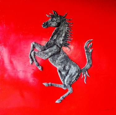 "WILD HORSE"dim: 125,5 cm x 125,5 cm x 5,5cm + 3 cm relief,sculpture thumb