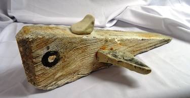 "Big Fish"  material: wood,stone... dim: 56cm x 15,5 cm x 30 cm,  weight : 6kg thumb