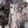 "Courage"

dim: 120 X 100 cm 
width : 16 cm
material: modelling mass( terracotta),grout,acrylic,news paper...