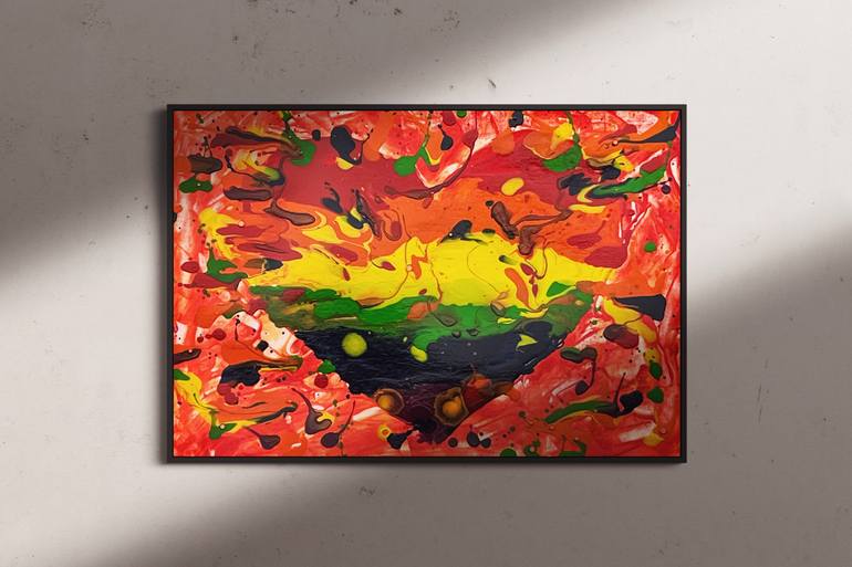 Original Abstract Expressionism Love Painting by Hannelore Baron