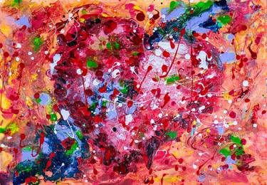Original Abstract Expressionism Love Paintings by Hannelore Baron
