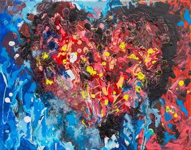 Original Abstract Love Paintings by Hannelore Baron