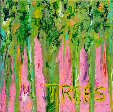 Original Abstract Tree Paintings by Hannelore Baron
