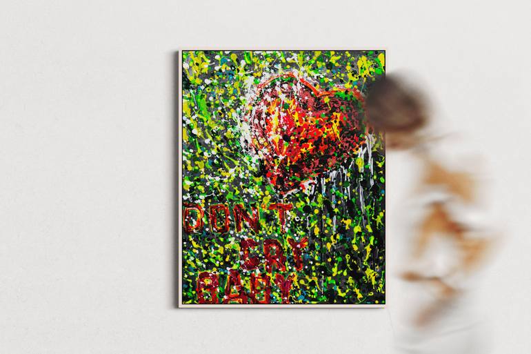 Original Abstract Love Painting by Hannelore Baron