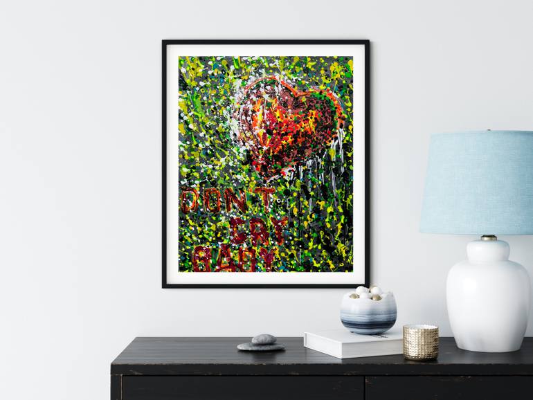 Original Abstract Love Painting by Hannelore Baron