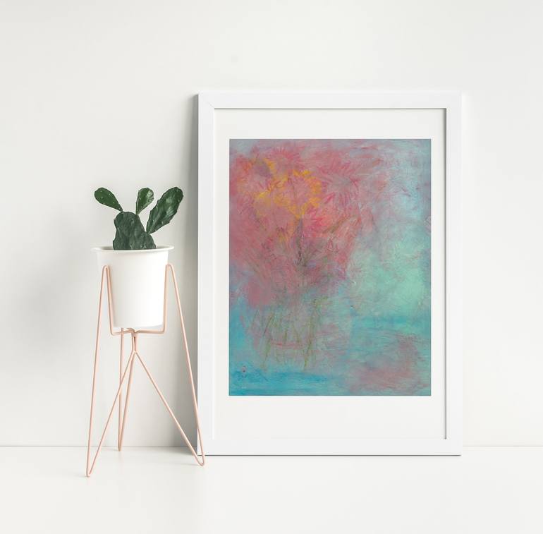 Original Abstract Floral Painting by Hannelore Baron