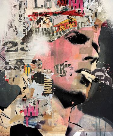 Original Expressionism Pop Culture/Celebrity Collage by Peter Horvath