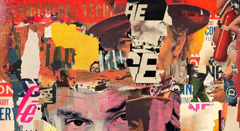 Original Expressionism Pop Culture/Celebrity Collage by Peter Horvath