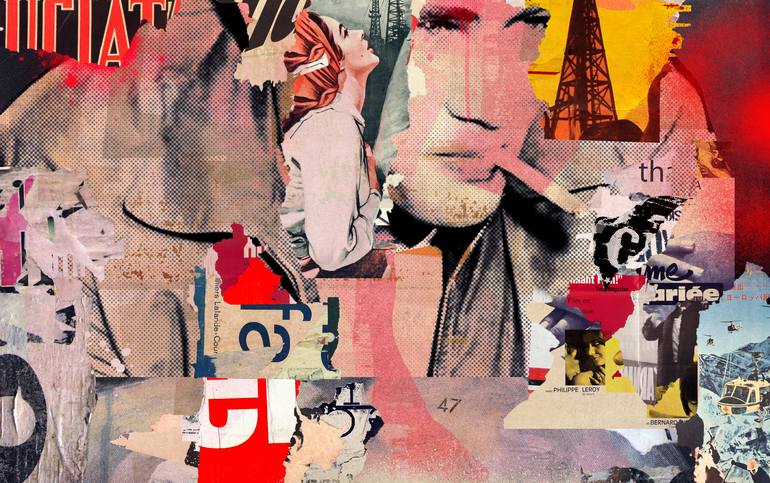 Original Expressionism Pop Culture/Celebrity Collage by Peter Horvath