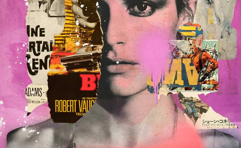 Original Abstract Expressionism Pop Culture/Celebrity Collage by Peter Horvath