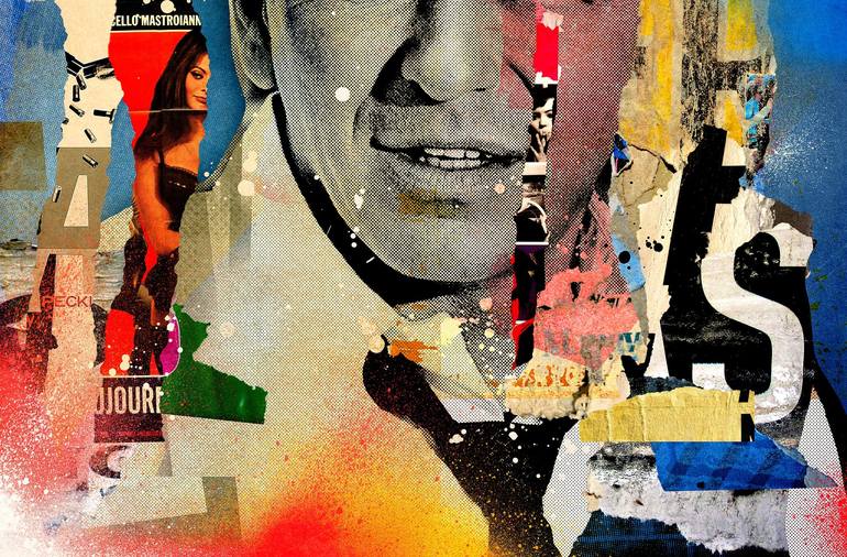 Original Fine Art Pop Culture/Celebrity Collage by Peter Horvath