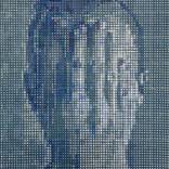 border / white on blue by Merkuria Czerwinska