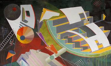 Original Abstract Architecture Paintings by BEMGI Bernardo Mora
