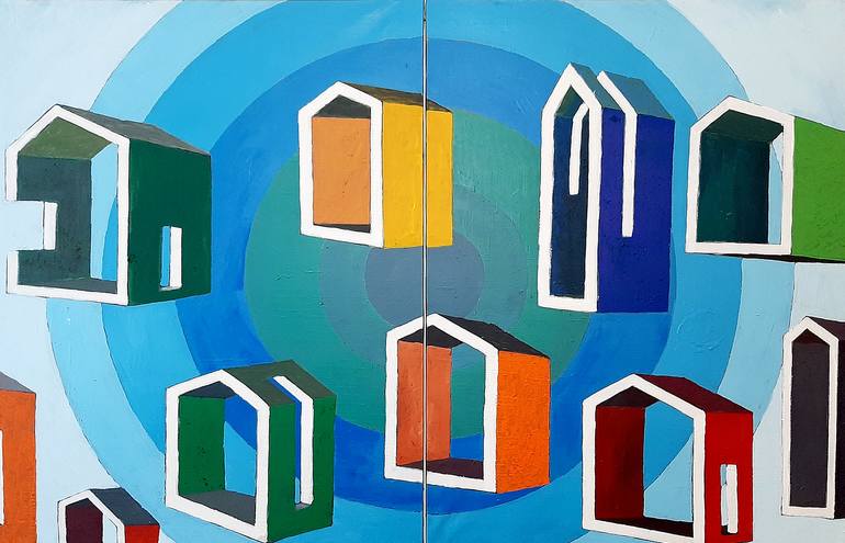 Houses in the sky (Diptych) - Print