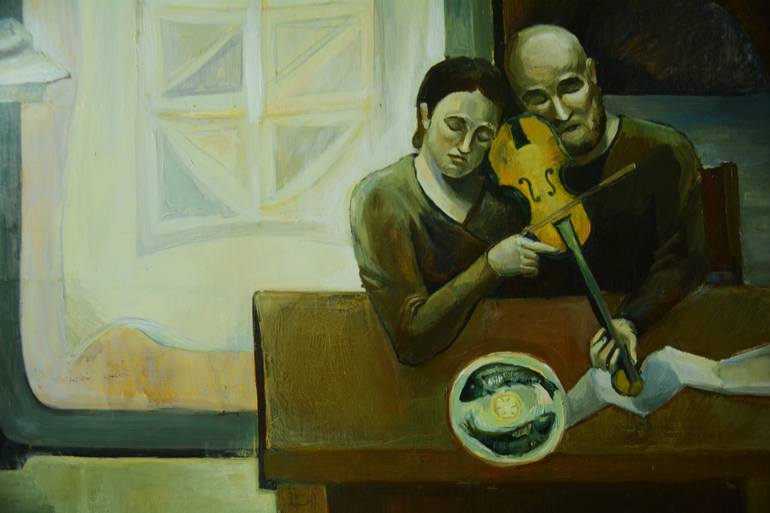 Original Art Deco Family Painting by Drozdova Mariia