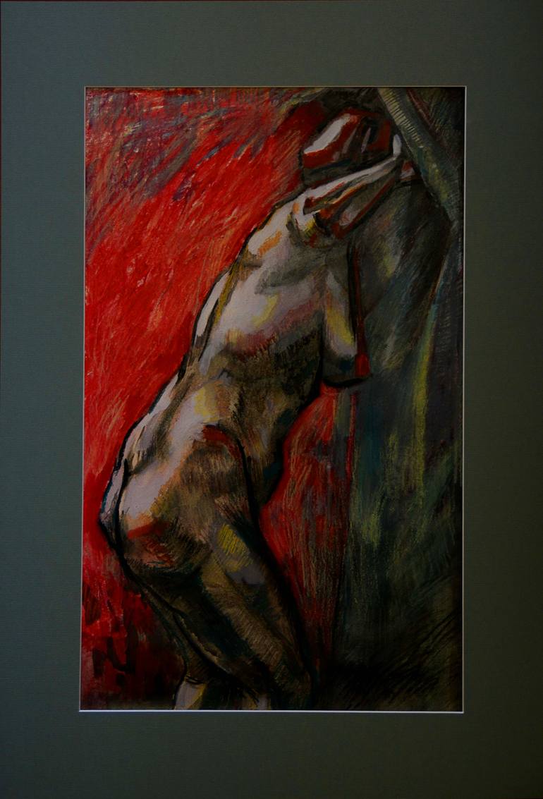 Original Cubism Erotic Drawing by Drozdova Mariia