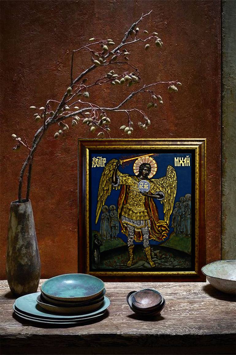 Original Art Deco Religion Painting by Drozdova Mariia