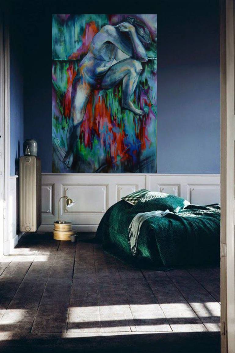 Original Expressionism Erotic Painting by Drozdova Mariia