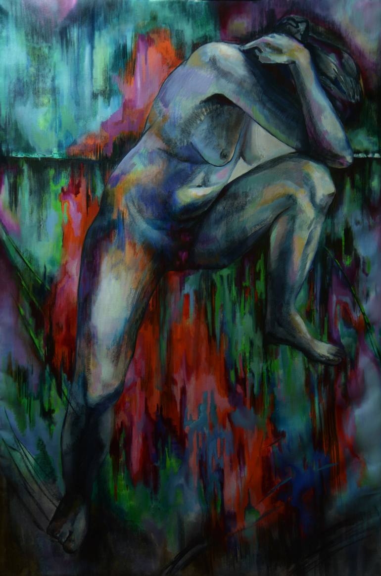 Original Expressionism Erotic Painting by Drozdova Mariia