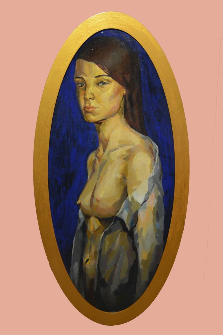Original Art Deco Nude Painting by Drozdova Mariia