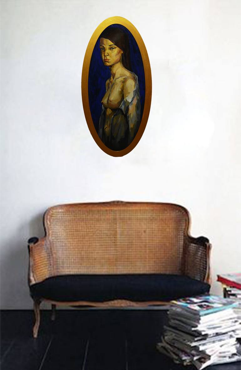 Original Art Deco Nude Painting by Drozdova Mariia