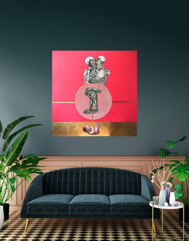 Original Art Deco Mortality Painting by Drozdova Mariia