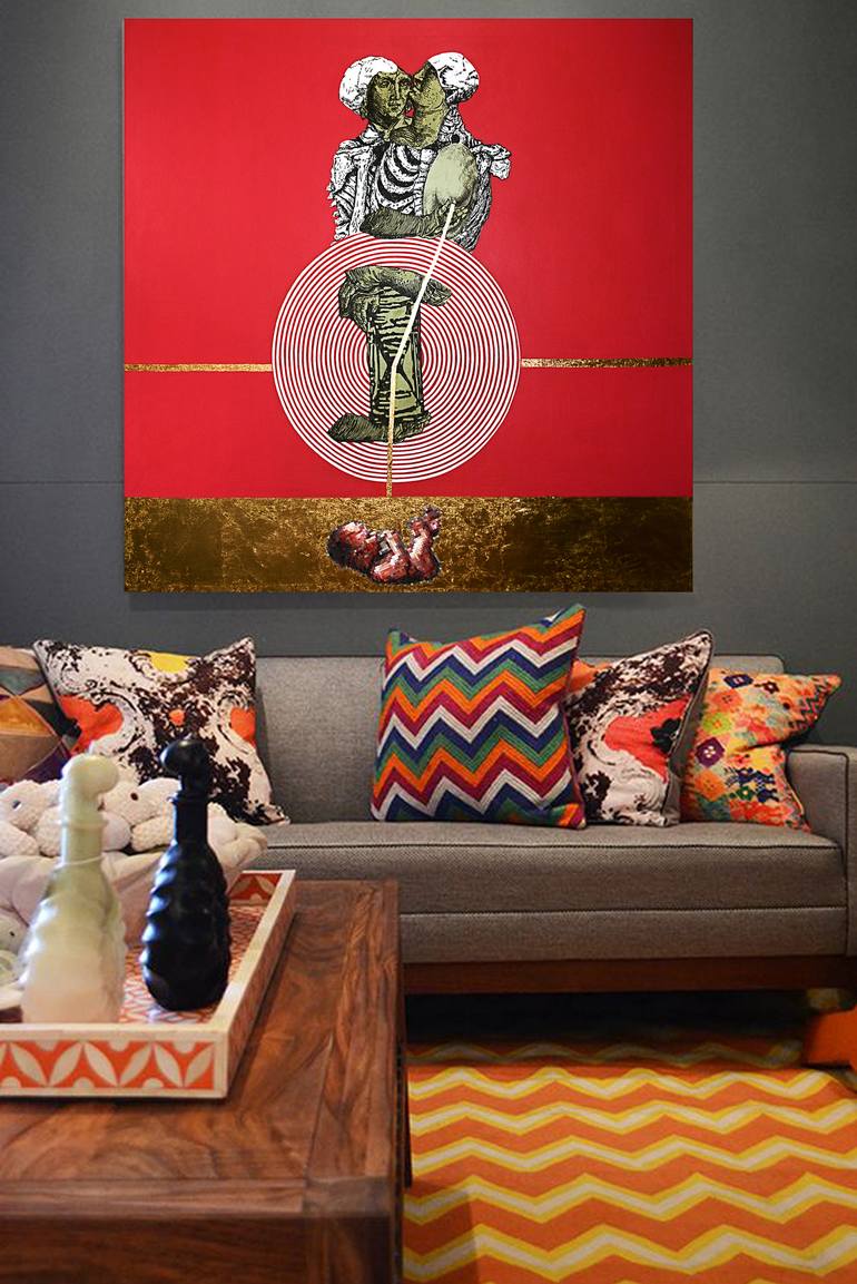Original Art Deco Mortality Painting by Drozdova Mariia