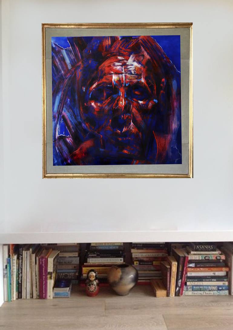 Original Cubism People Drawing by Drozdova Mariia