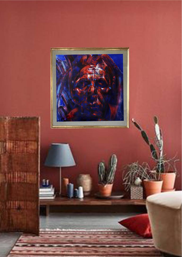 Original Cubism People Drawing by Drozdova Mariia