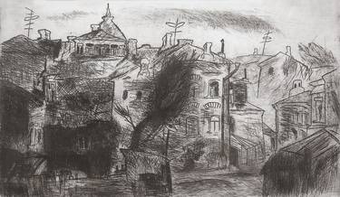 Original Realism Cities Printmaking by Elena Kuznetsova