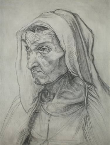 Original Portraiture Portrait Drawings by Elena Kuznetsova