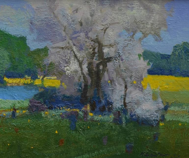 Original Fine Art Landscape Painting by Vytautas Laisonas