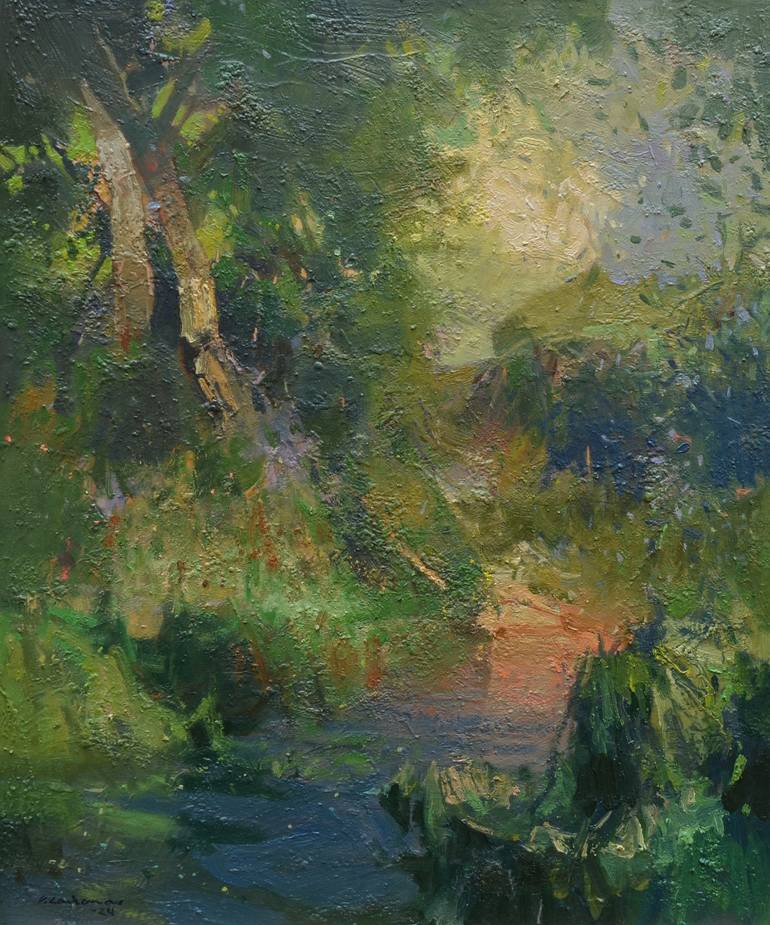 Original Impressionism Landscape Painting by Vytautas Laisonas