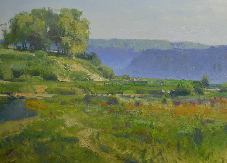 Original Impressionism Landscape Painting by Vytautas Laisonas