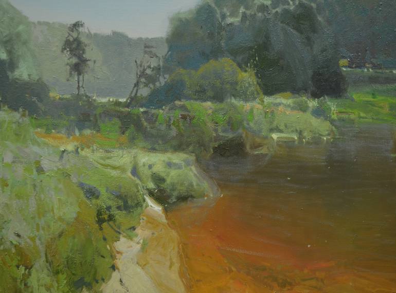 Original Impressionism Landscape Painting by Vytautas Laisonas